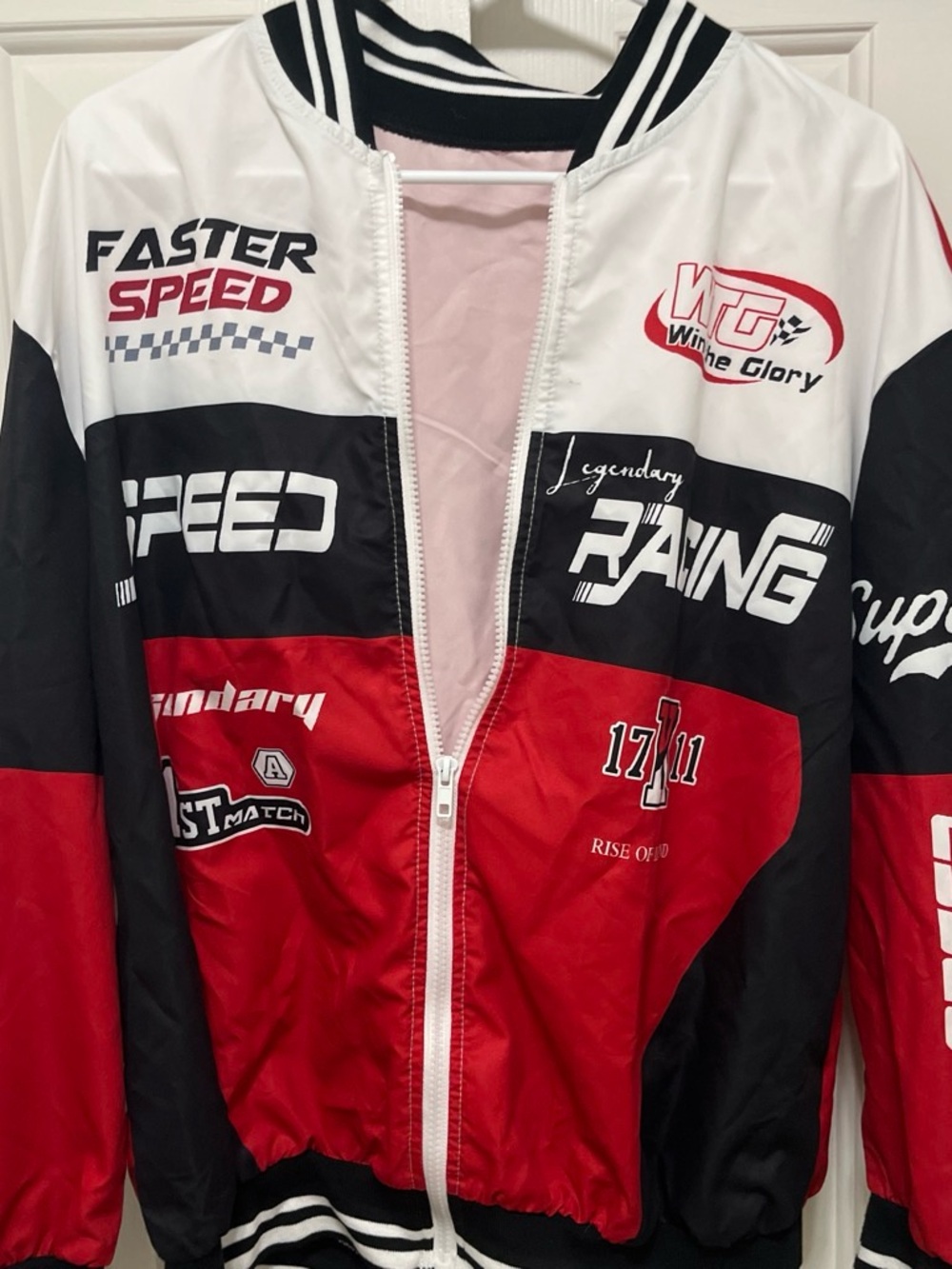 Legendary Racing Colorblock Windbreaker Jacket - Red/Black/White